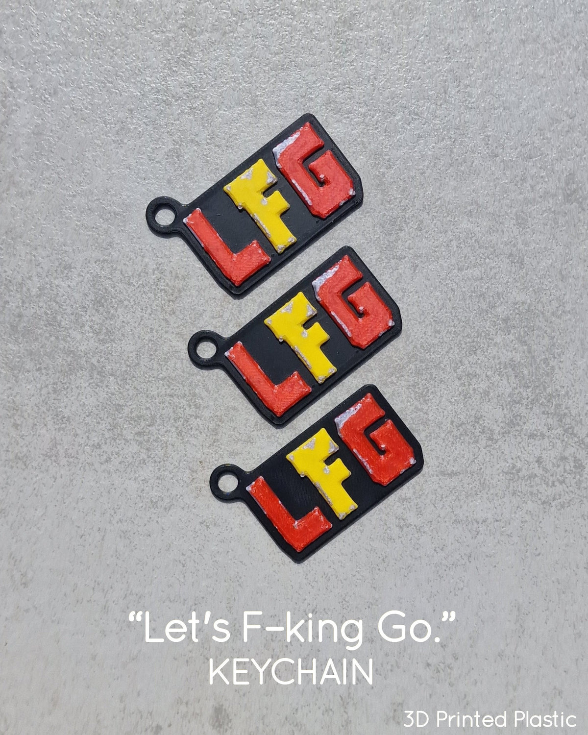 LFG 'Let's F*cking Go!' Logo Keychain / Necklace - Inspired by Deadpool & Wolverine - 3D Printed