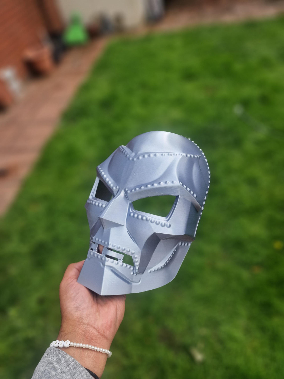 Supervillain Armour Mask - Inspired by Marvel's Fantastic Four (Doctor Doom) - Silver - 3D Printed Mask