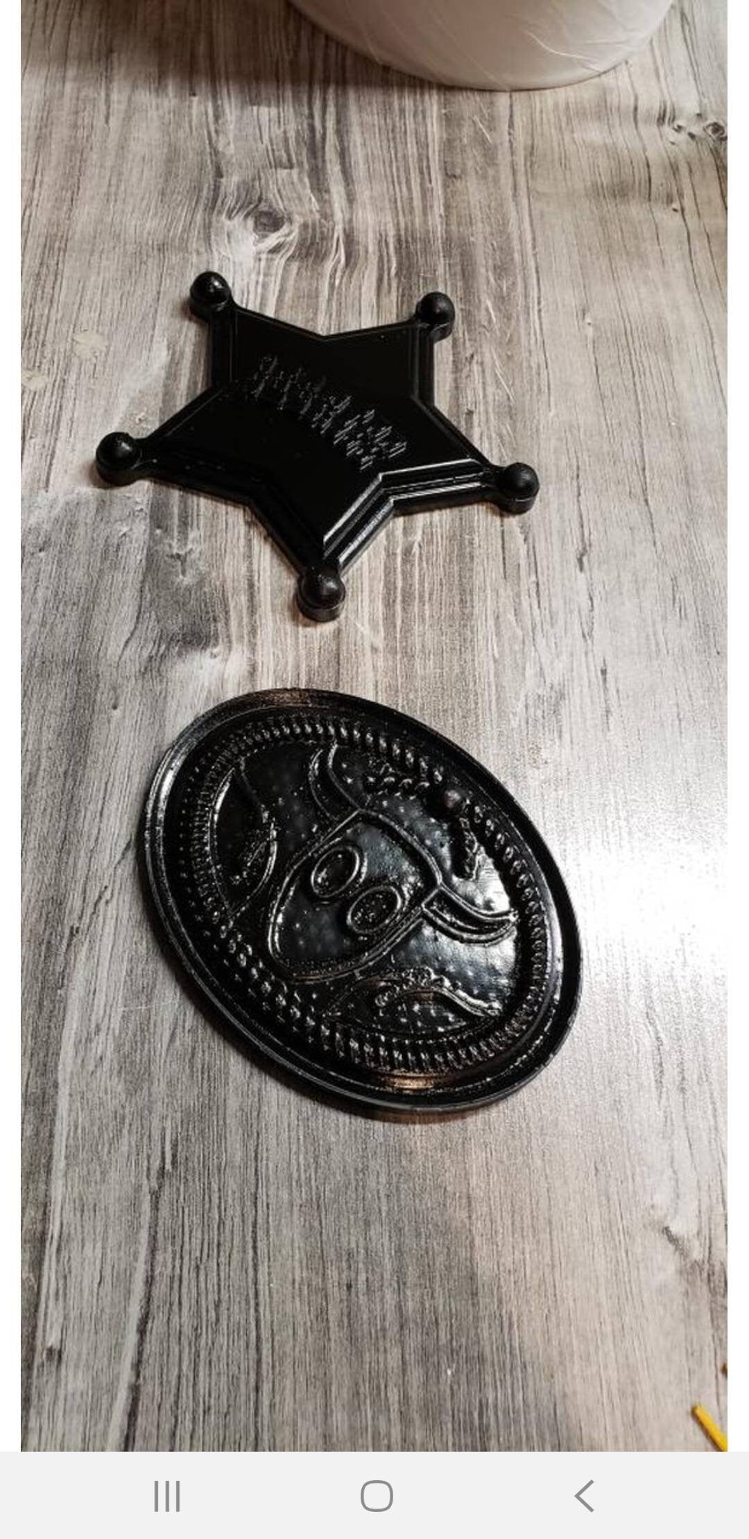 Sheriff Belt Buckle and Badge - Weathered Cosplay Prop - Inspired by Toy Story