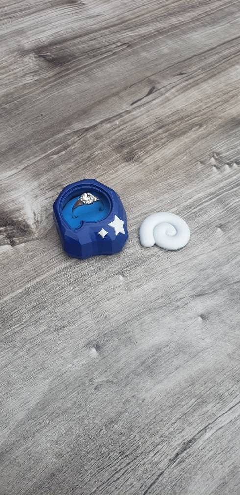 Fossil Ring Box - Custom Colours Wedding Proposal Box - Inspired by Animal Crossing