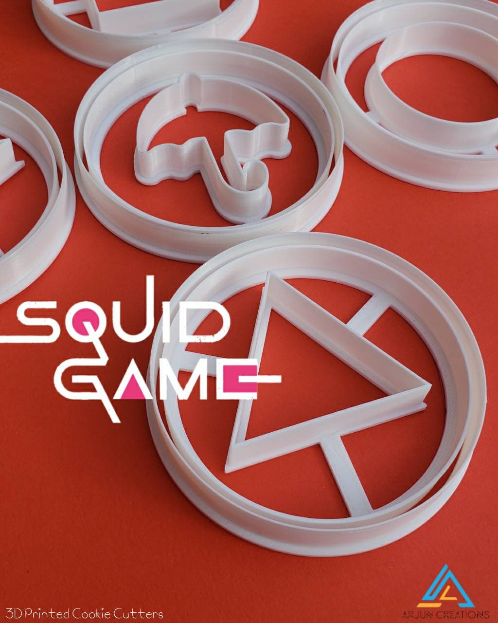 Umbrella, Circle, Triangle, Star & Square Cookie Cutters - Inspired by Squid Game