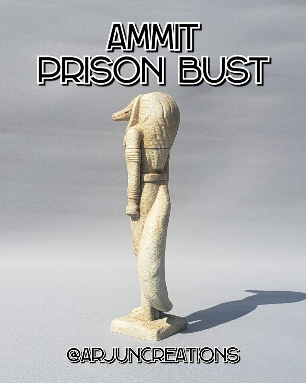 Ammit Prison Banishment Bust 3D Printed Sculpture - Inspired by Marvel's Moon Knight
