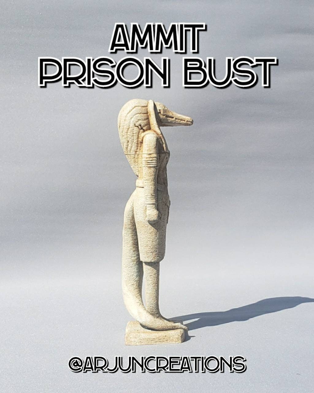 Ammit Prison Banishment Bust 3D Printed Sculpture - Inspired by Marvel's Moon Knight