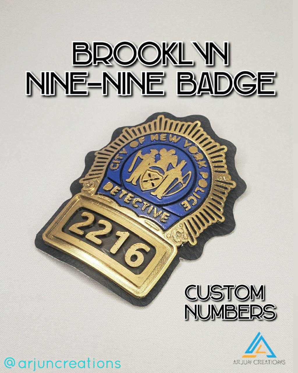 City of New York Police Detective Badge - Custom Number Cosplay Prop - Inspired by Brooklyn Nine-Nine