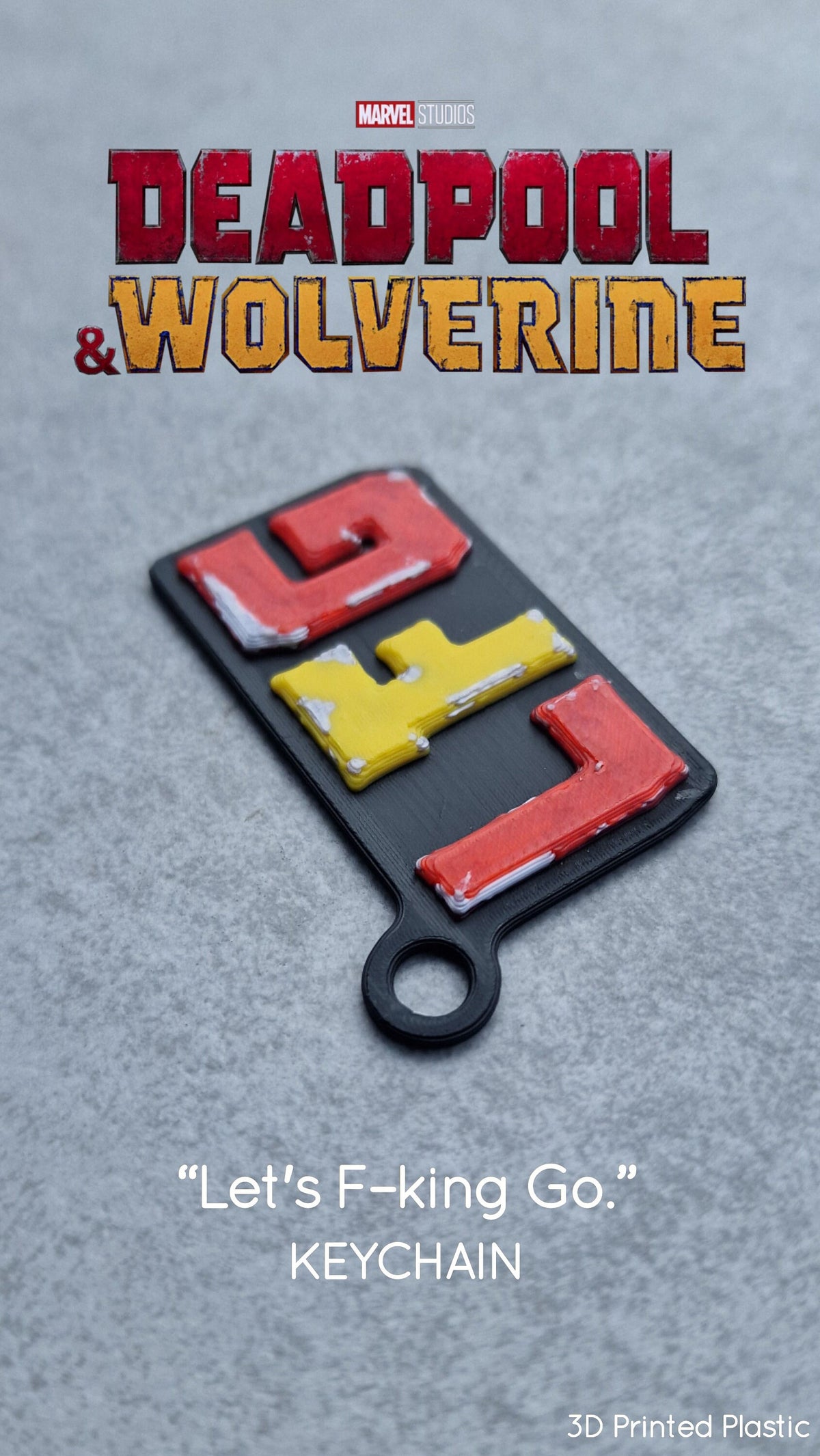 LFG 'Let's F*cking Go!' Logo Keychain / Necklace - Inspired by Deadpool & Wolverine - 3D Printed