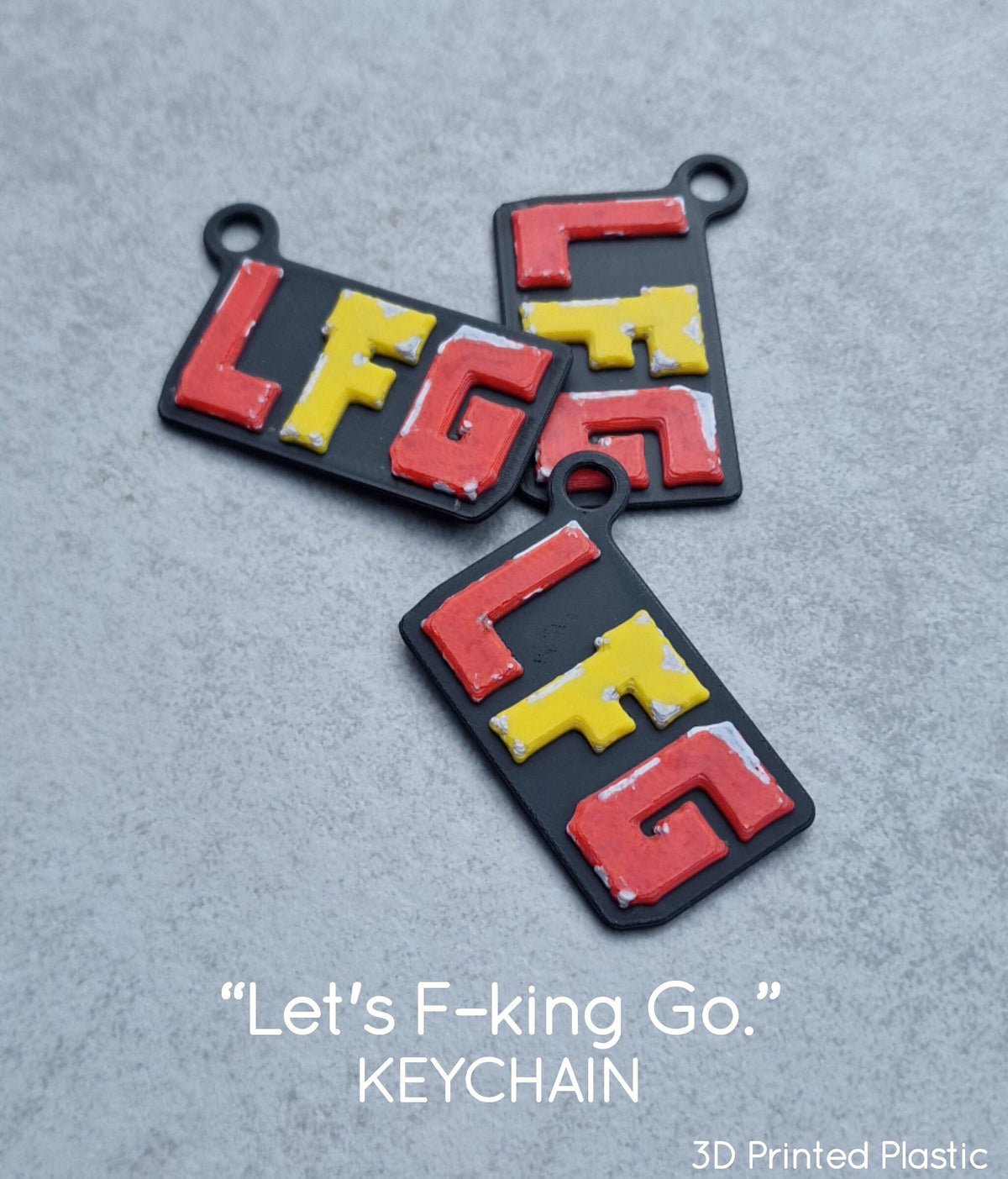 LFG 'Let's F*cking Go!' Logo Keychain / Necklace - Inspired by Deadpool & Wolverine - 3D Printed