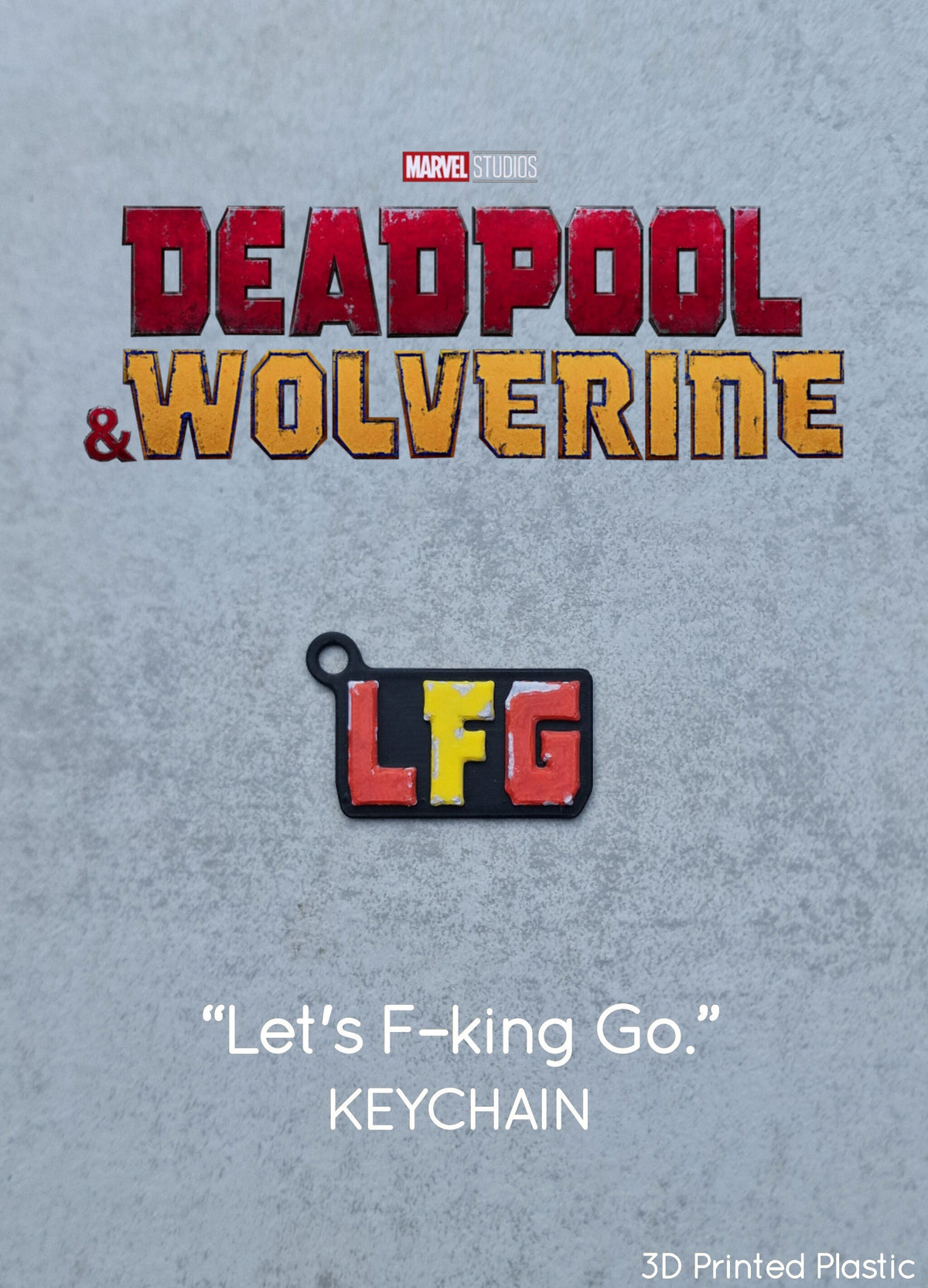 LFG 'Let's F*cking Go!' Logo Keychain / Necklace - Inspired by Deadpool & Wolverine - 3D Printed
