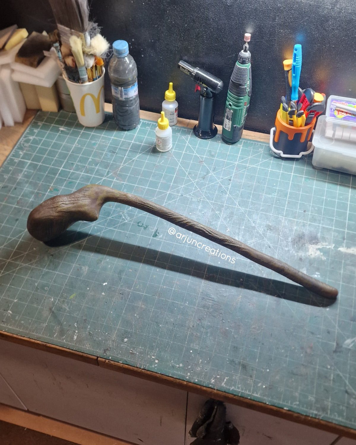 Leprechaun shillelagh prop close up