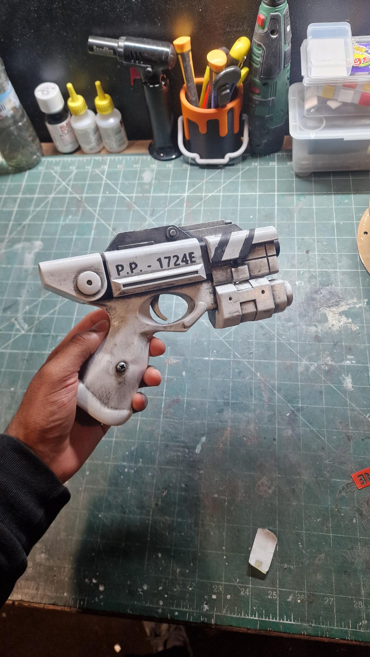 Sci-fi blaster prop with LED lights