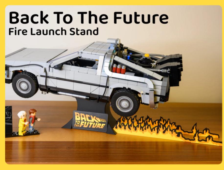 Fire Launch Display Stand - Inspired by Back To The Future - DeLorean - 3D Printed - Custom Designed - Plastic