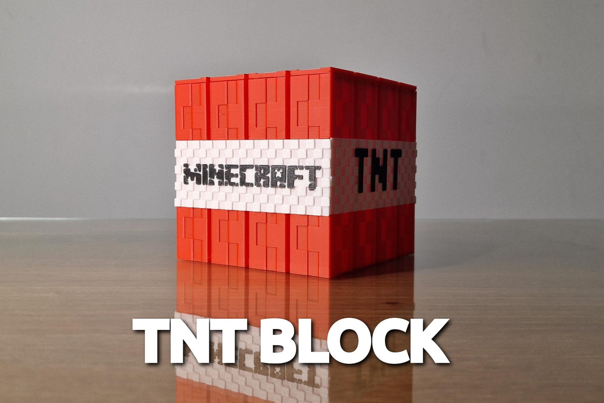 Pixel Block Popcorn Buckets - Inspired by Minecraft - 3D Printed Storage Boxes | TNT, Creeper, Enderman, Skeleton Head | Gaming Room Decor