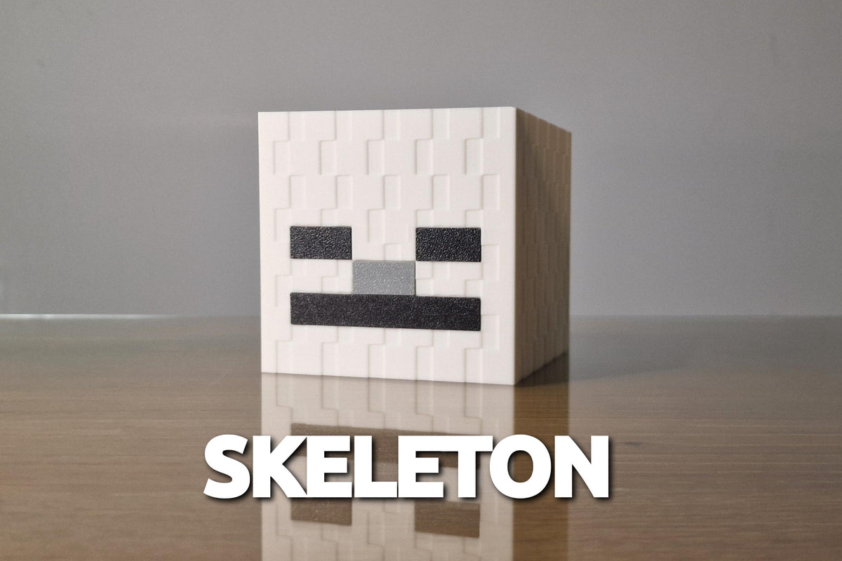 Pixel Block Popcorn Buckets - Inspired by Minecraft - 3D Printed Storage Boxes | TNT, Creeper, Enderman, Skeleton Head | Gaming Room Decor