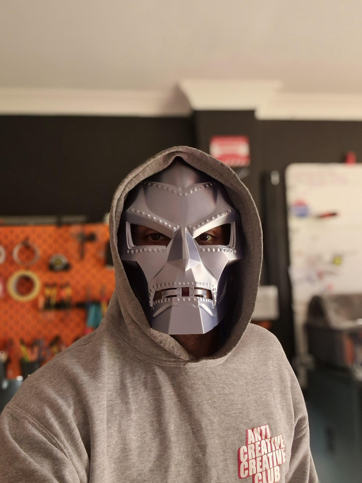 Supervillain Armour Mask - Inspired by Marvel's Fantastic Four (Doctor Doom) - Silver - 3D Printed Mask