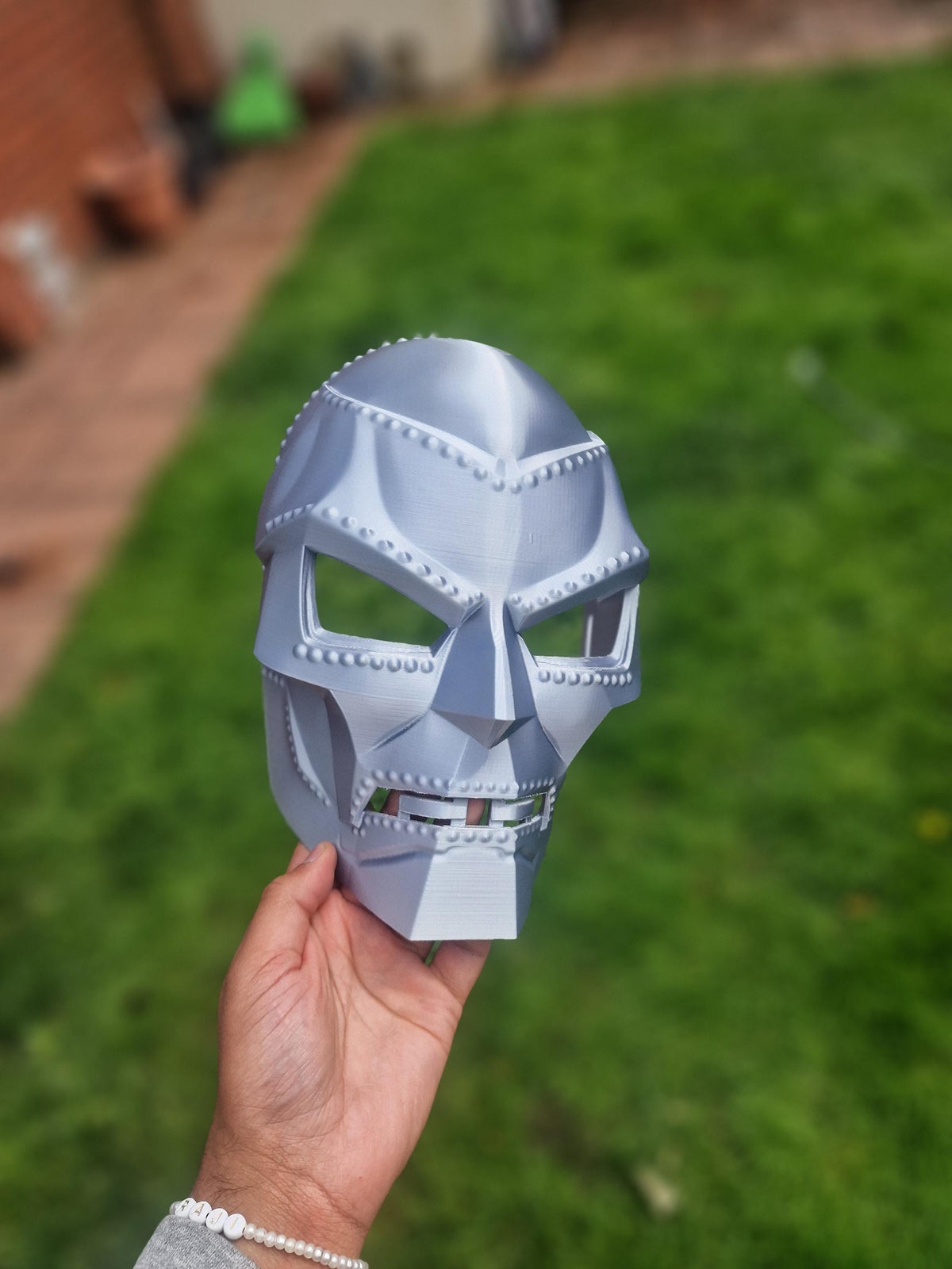Supervillain Armour Mask - Inspired by Marvel's Fantastic Four (Doctor Doom) - Silver - 3D Printed Mask