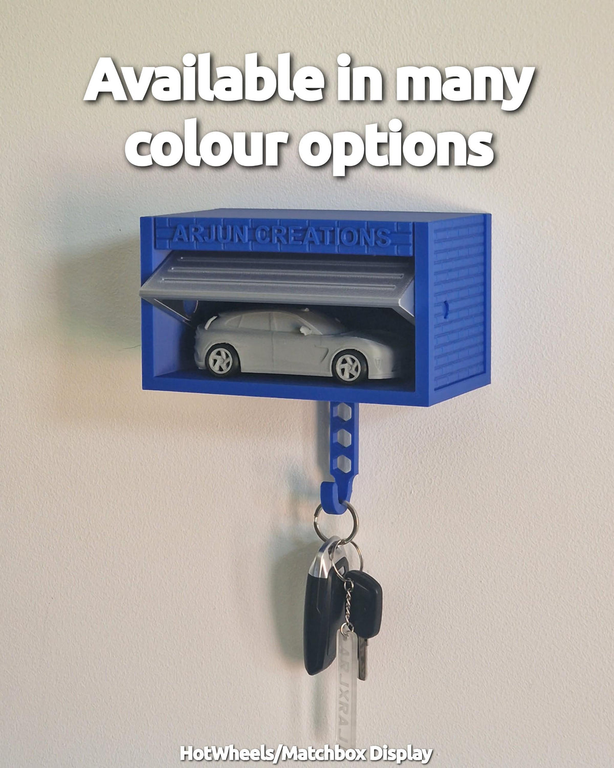 Customizable Key Holder, 1:43 Scale Diecast Car Garage with Opening Door - Toy Car Display - 3D Printed 1/43