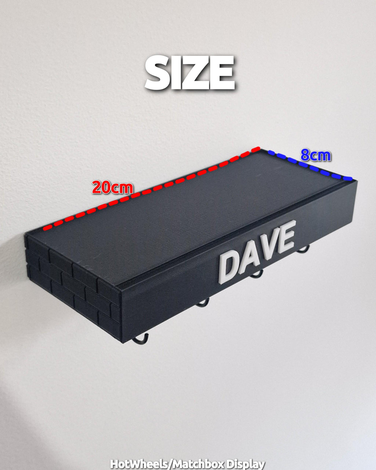 Customizable Key Holder, Diecast Car Wall-Mounted Key Shelf Holder - Toy Car Display - 3D Printed 1/64 1/43 1/32 1/24