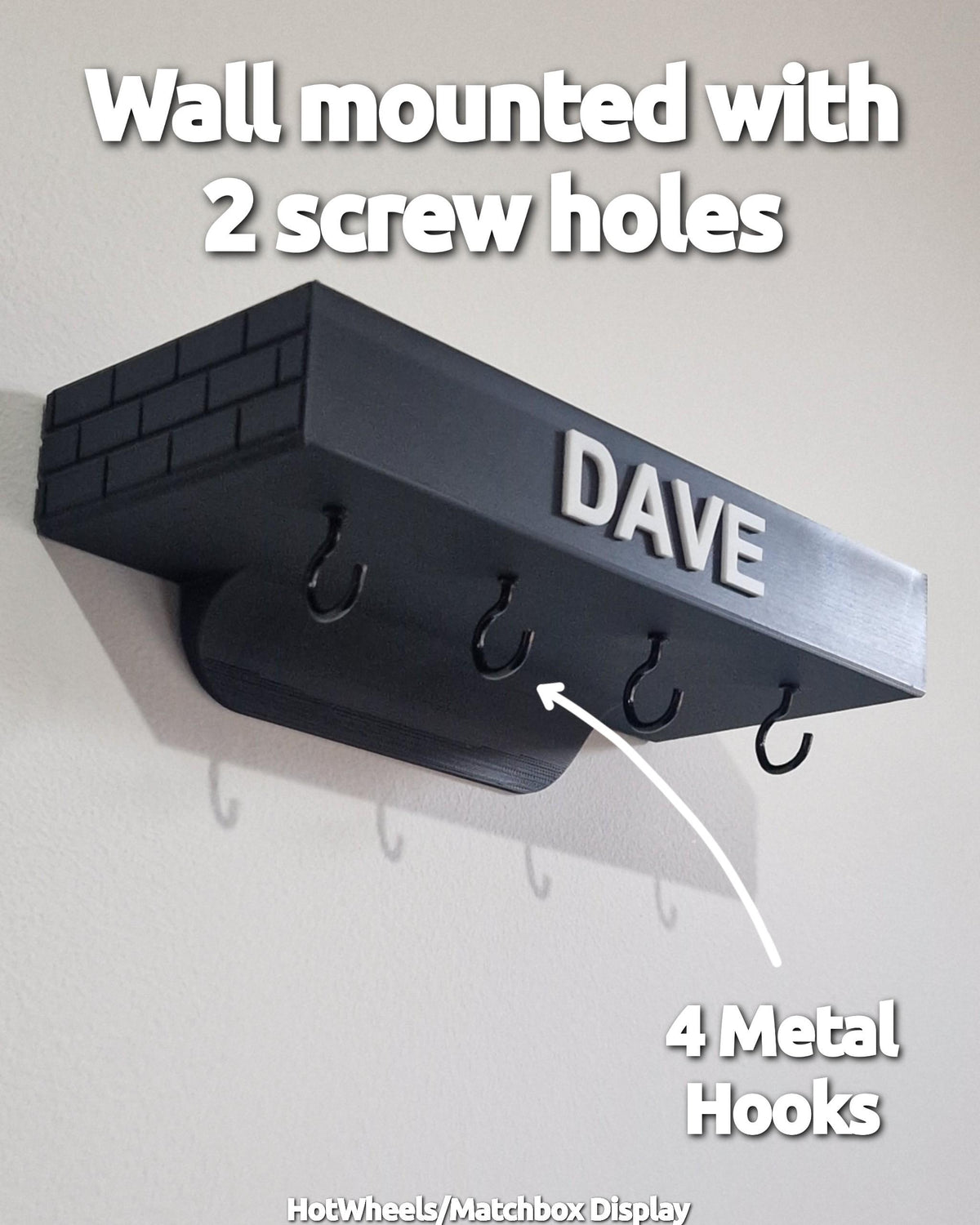 Customizable Key Holder, Diecast Car Wall-Mounted Key Shelf Holder - Toy Car Display - 3D Printed 1/64 1/43 1/32 1/24