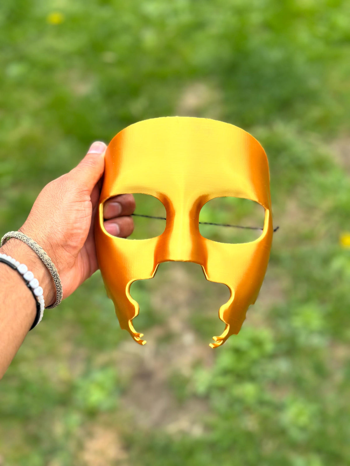 Gold Star Girl Dancer mask with elastic cord